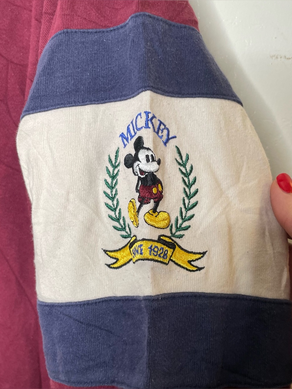 VINTAGE MICKEY MOUSE RUGBY STYLE PULLOVER SHIRT SZ M AS IS - Picture 6 of 9
